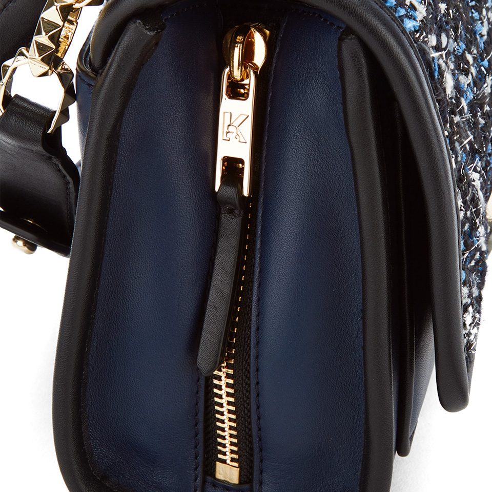 Karl Lagerfeld Women's K/Kuilted Tweed Mini Handbag - Midnight Blue