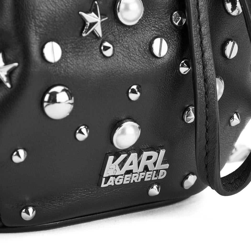 Karl Lagerfeld Women's K/Rocky Studs Drawstring Bag - Black