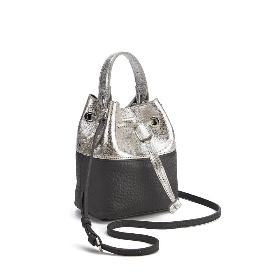 Furla Women's Stacy Mini Drawstring Bucket Bag - Lava/Silver