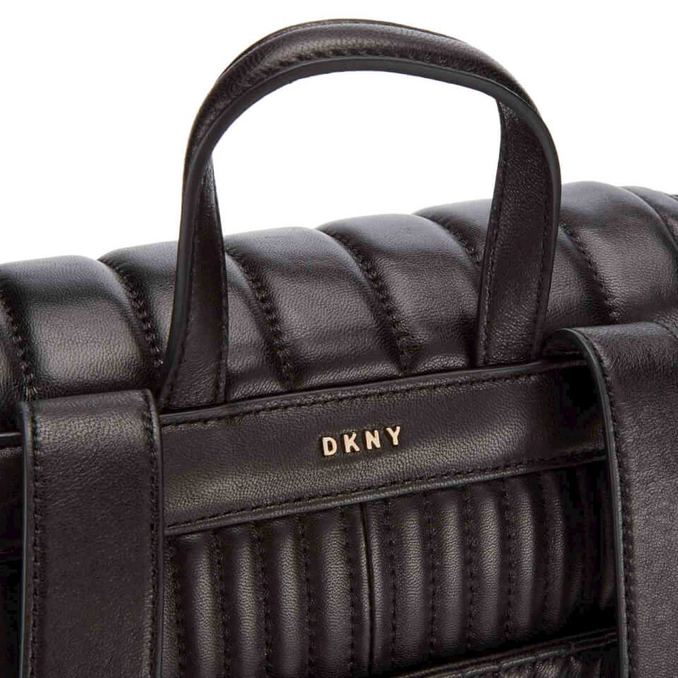 DKNY Women's Gansevoort Mixed Bombay and Quilted Backpack - Black