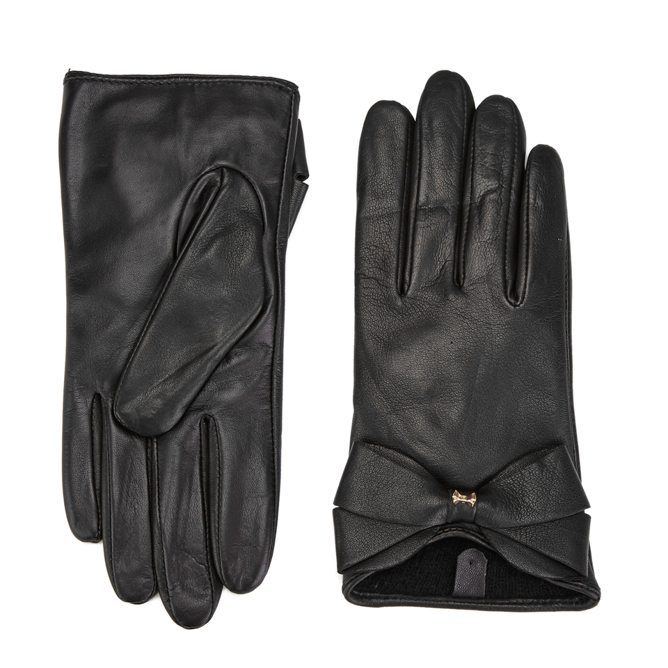 Ted Baker Women's Lynna Large Bow Leather Gloves - Black