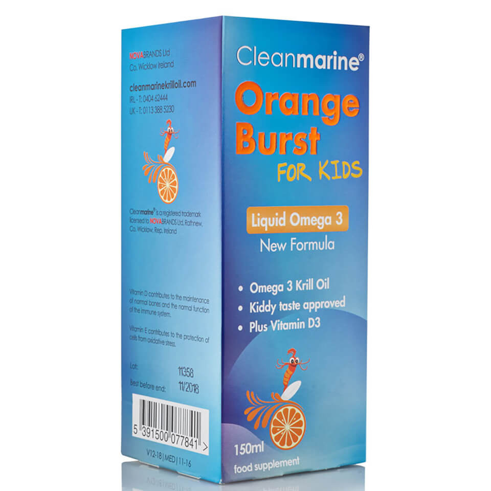 Cleanmarine Krill Oil for Kids Orange Burst Liquid Omega 3 - 150ml