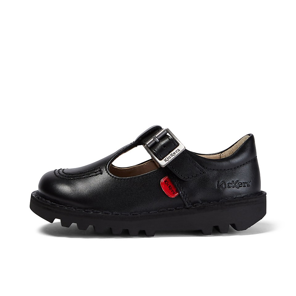 Infant Girls Kick T Bar Leather Black