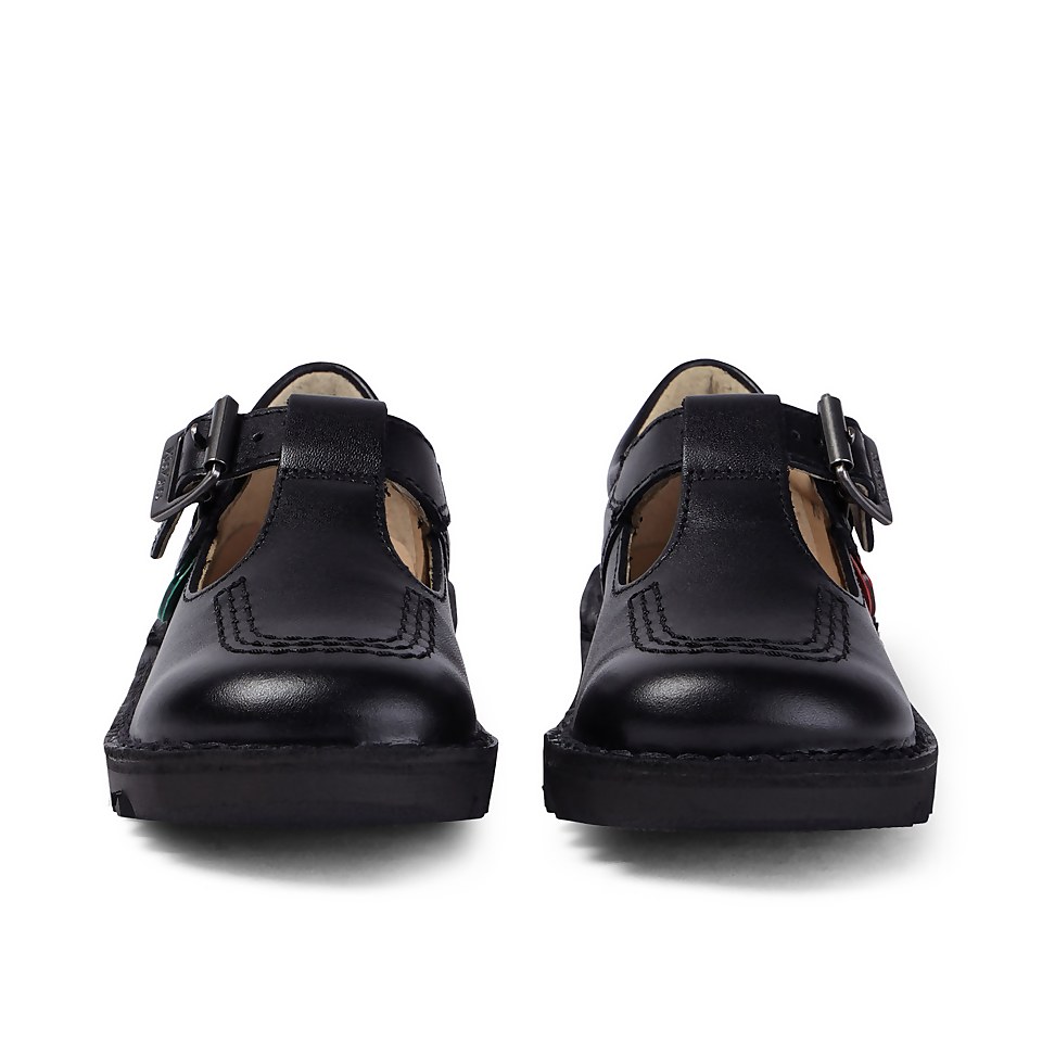 Infant Girls Kick T Bar Leather Black