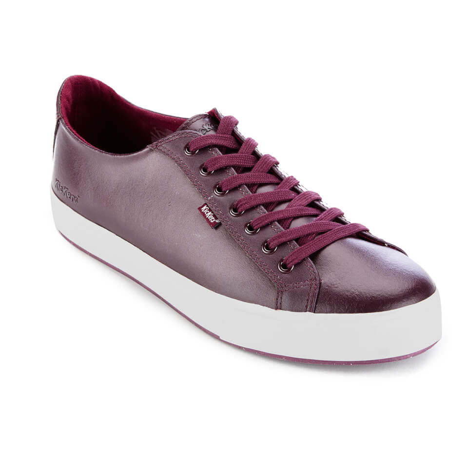 Kickers Men s Tovni Lacer Leather Trainers Dark Red Allsole