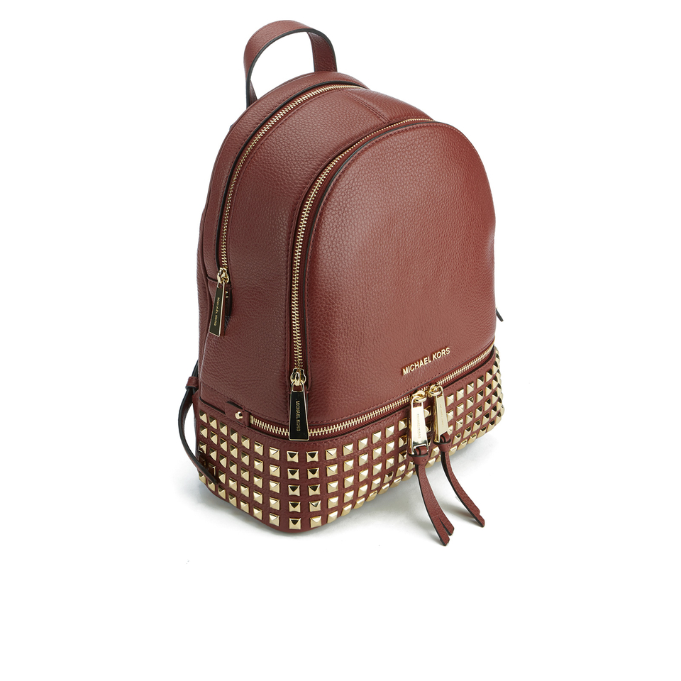 MICHAEL MICHAEL KORS Women's Rhea Zip Mid Stud Backpack - Brick