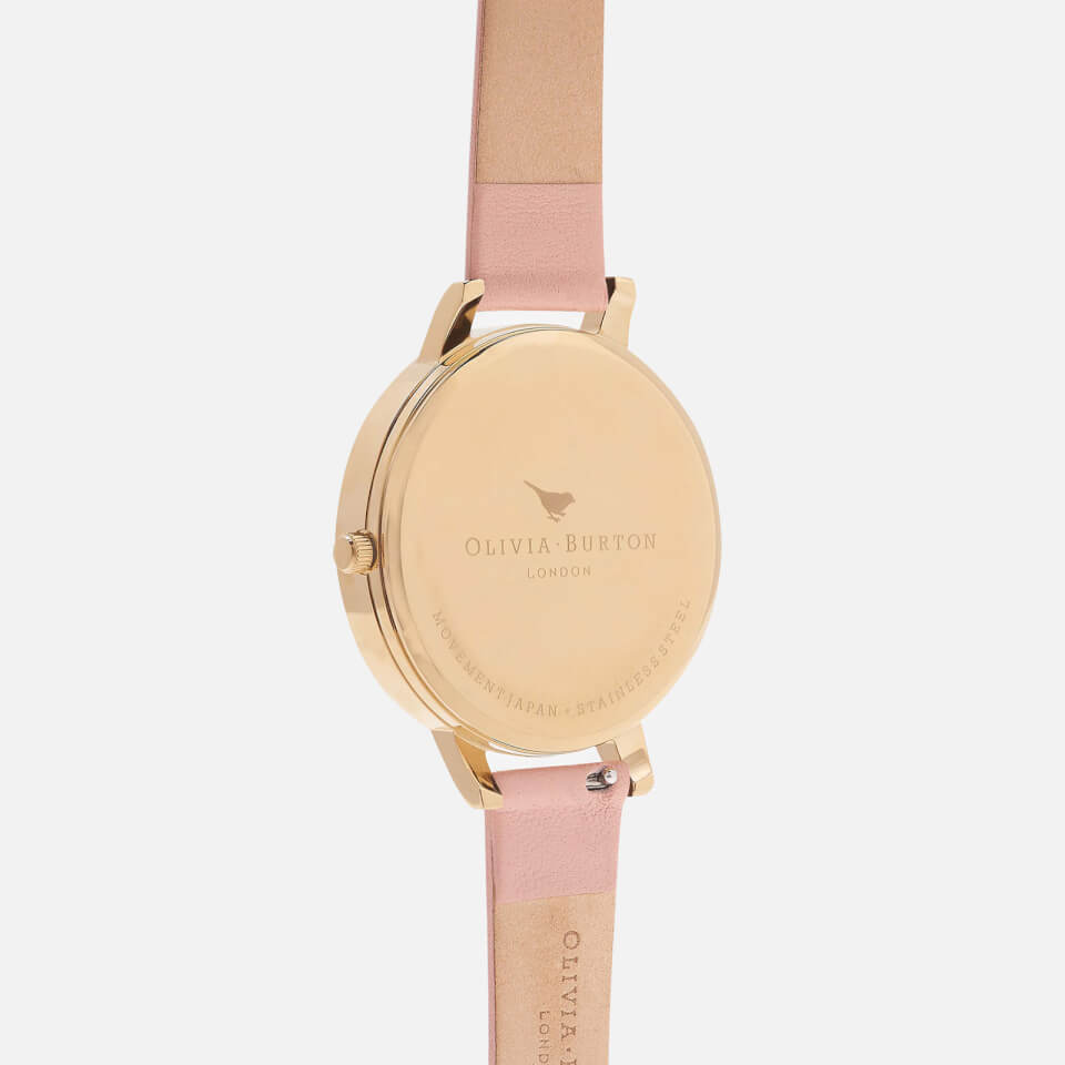 Olivia Burton Women's White Big Dial Watch - Dusty Pink/Gold