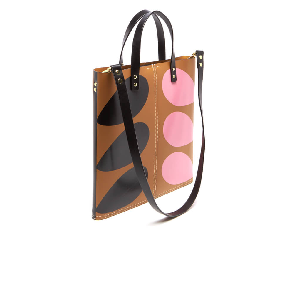 Orla Kiely Women's Stem Print Leather Laurel Tote Bag - Hazel