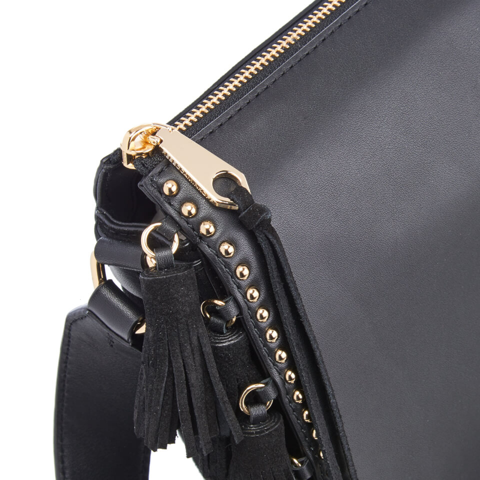 Rebecca Minkoff Women's Large Multi Tassel Saddle Bag - Black