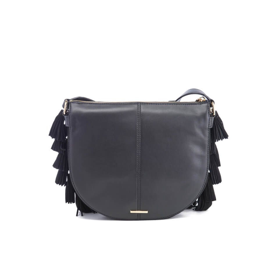 Rebecca Minkoff Women's Large Multi Tassel Saddle Bag - Black