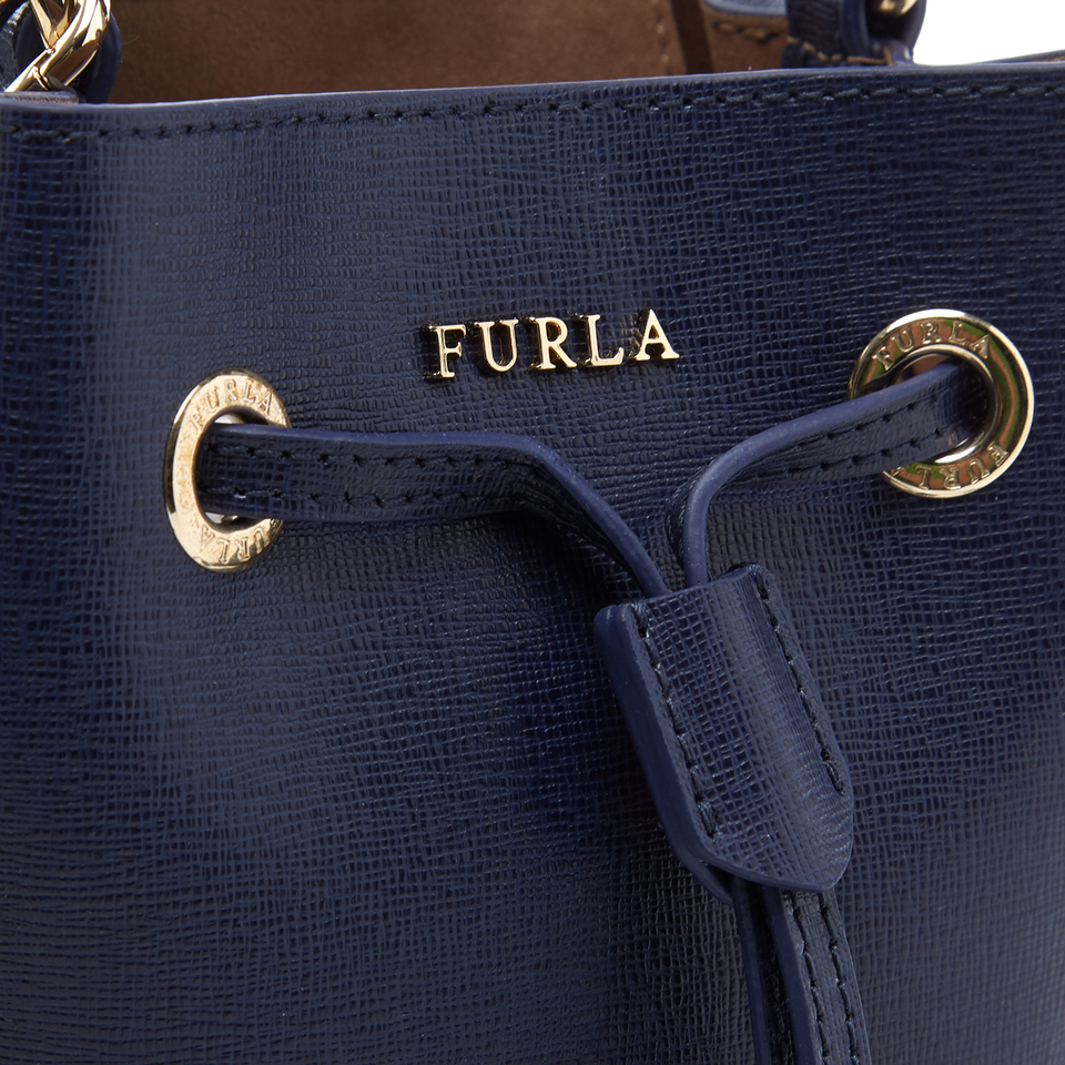 Furla Women's Stacy Mini Drawstring Bucket Bag - Navy