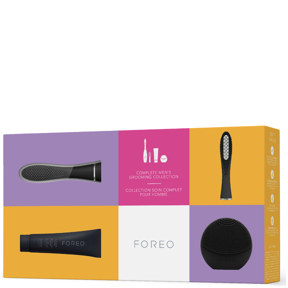 FOREO Complete Male Grooming Collection - (ISSA, Hybrid Brush Head, LUNA play) Midnight