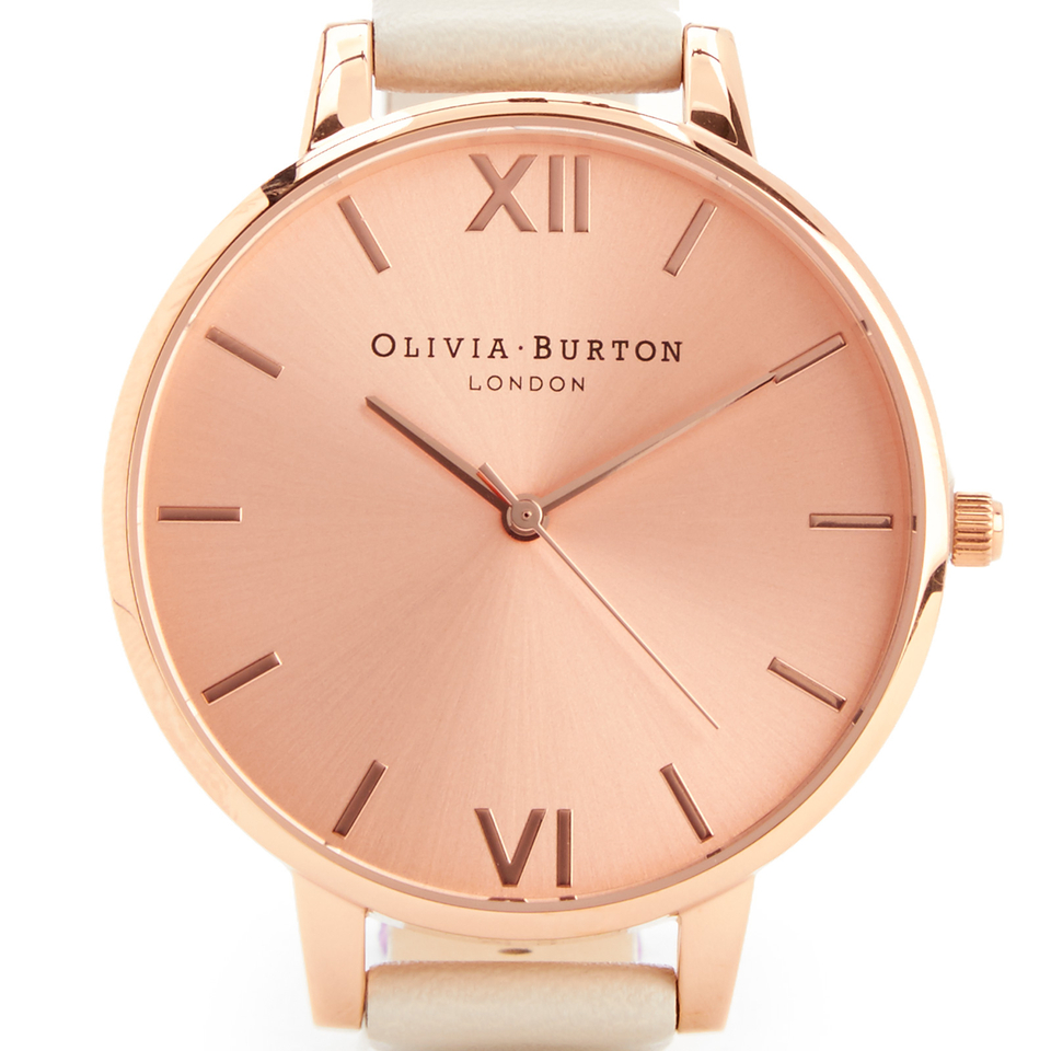 Olivia Burton Women's Big Dial Vegan Watch - Nude & Rose Gold