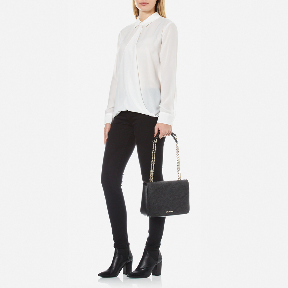 Love Moschino Women's Embossed Shoulder Bag - Black