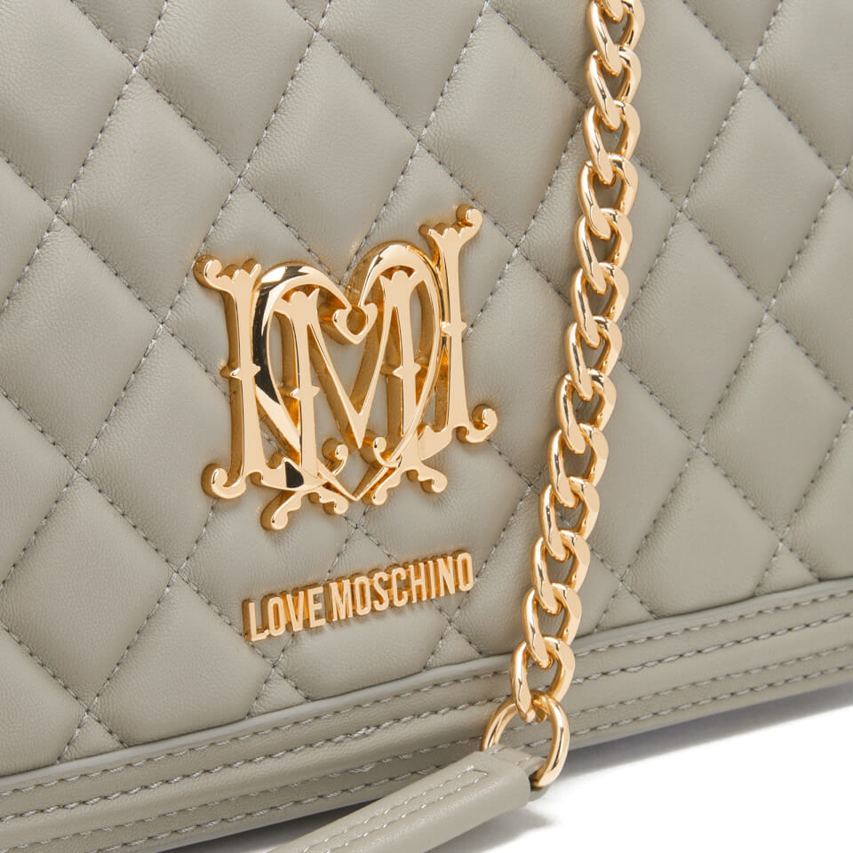 Love Moschino Women's Quilted Chain Tote Bag - Grey