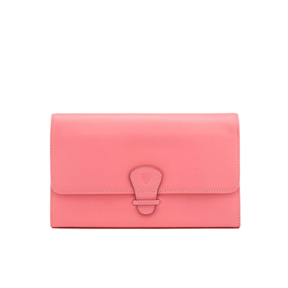 Aspinal of London Women's Classic Travel Smooth Blush Suede Wallet - Pink