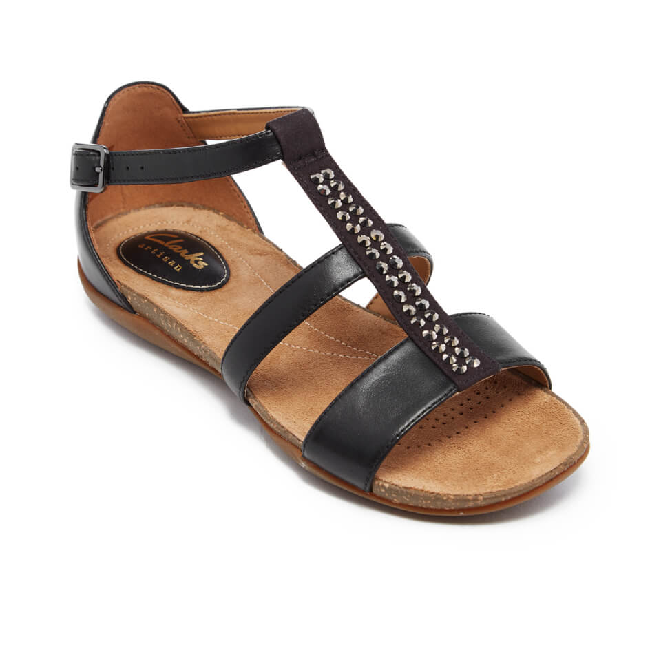 En detalle ponerse nervioso expedido Clarks Women's Autumn Fresh Strappy Sandals - Black Combi | Worldwide  Delivery | Allsole