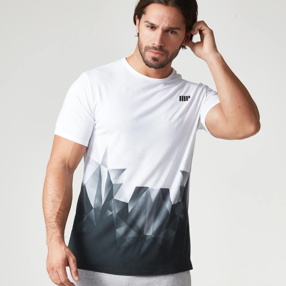 Digital Geo Print T-Shirt - XL - Black
