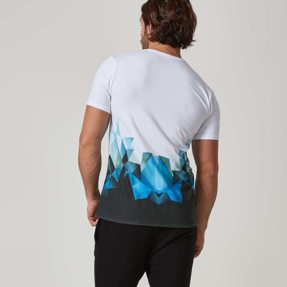 Digital Geo Print T-Shirt - XXL - Blue