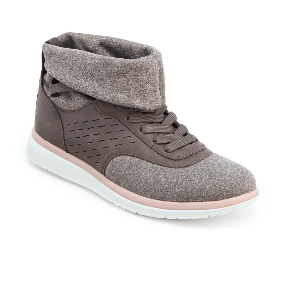 UGG Women s Islay Treadlite Knit Slouchy Collar Hi Top Trainers Mole Allsole