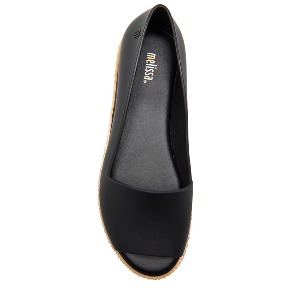 Black open toe flats hotsell