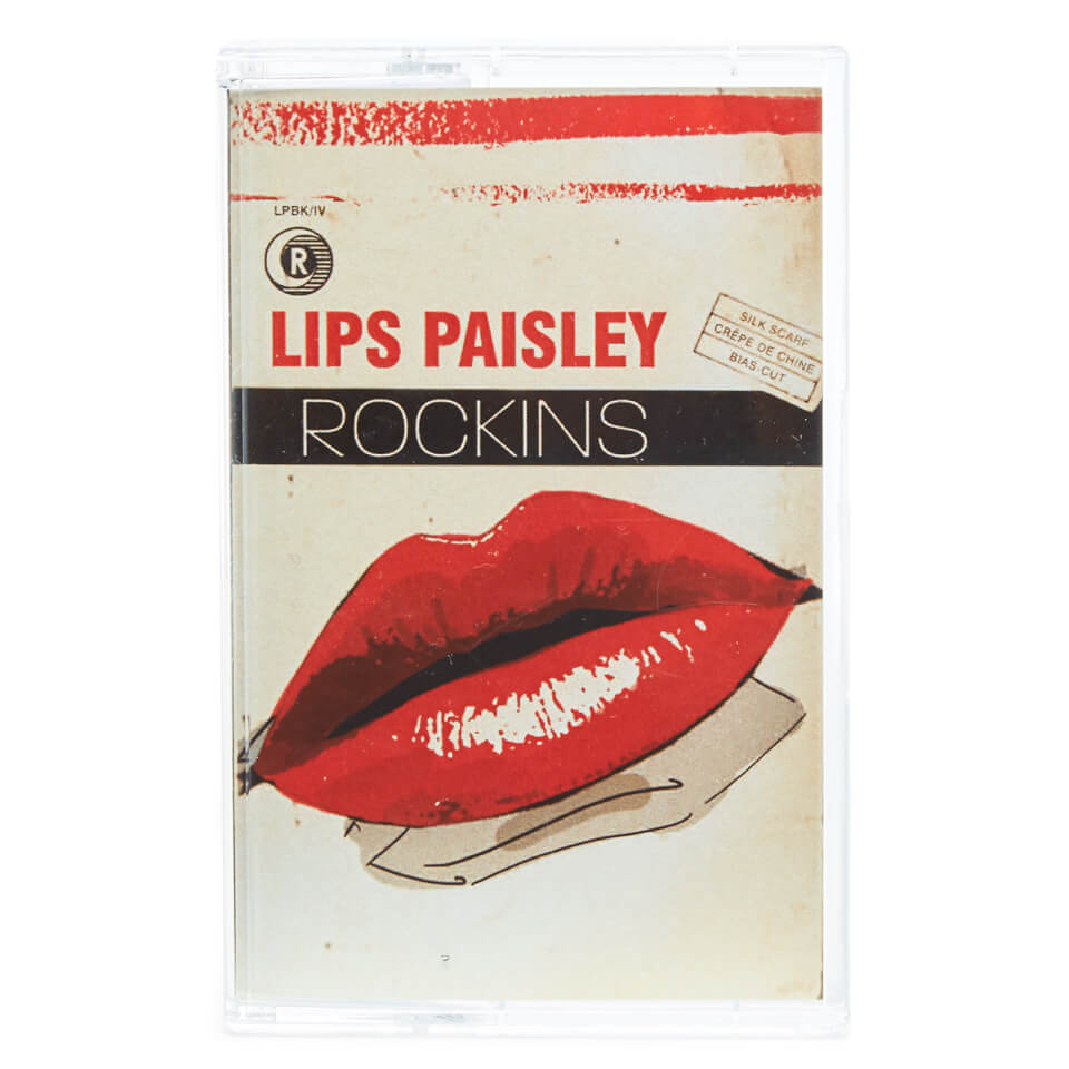 Rockins Women's Lips Paisley Super Skinny Scarf - Black