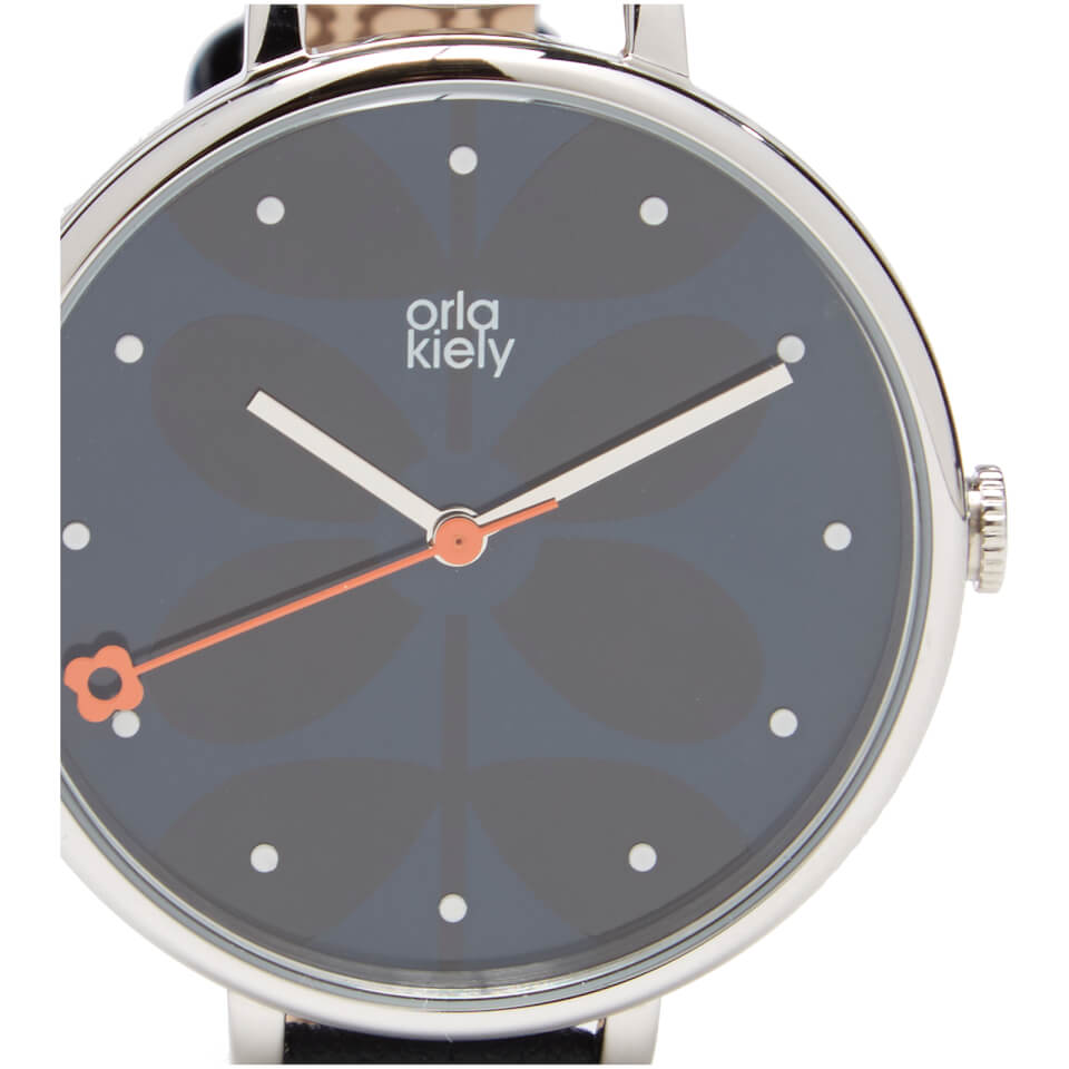 Orla Kiely Women's Ivy Leather Watch - Midnight