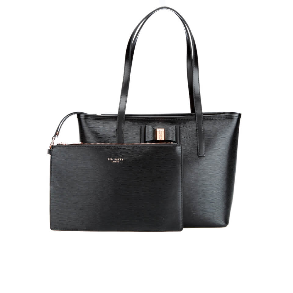 Bow detail small leather shopper bag deals