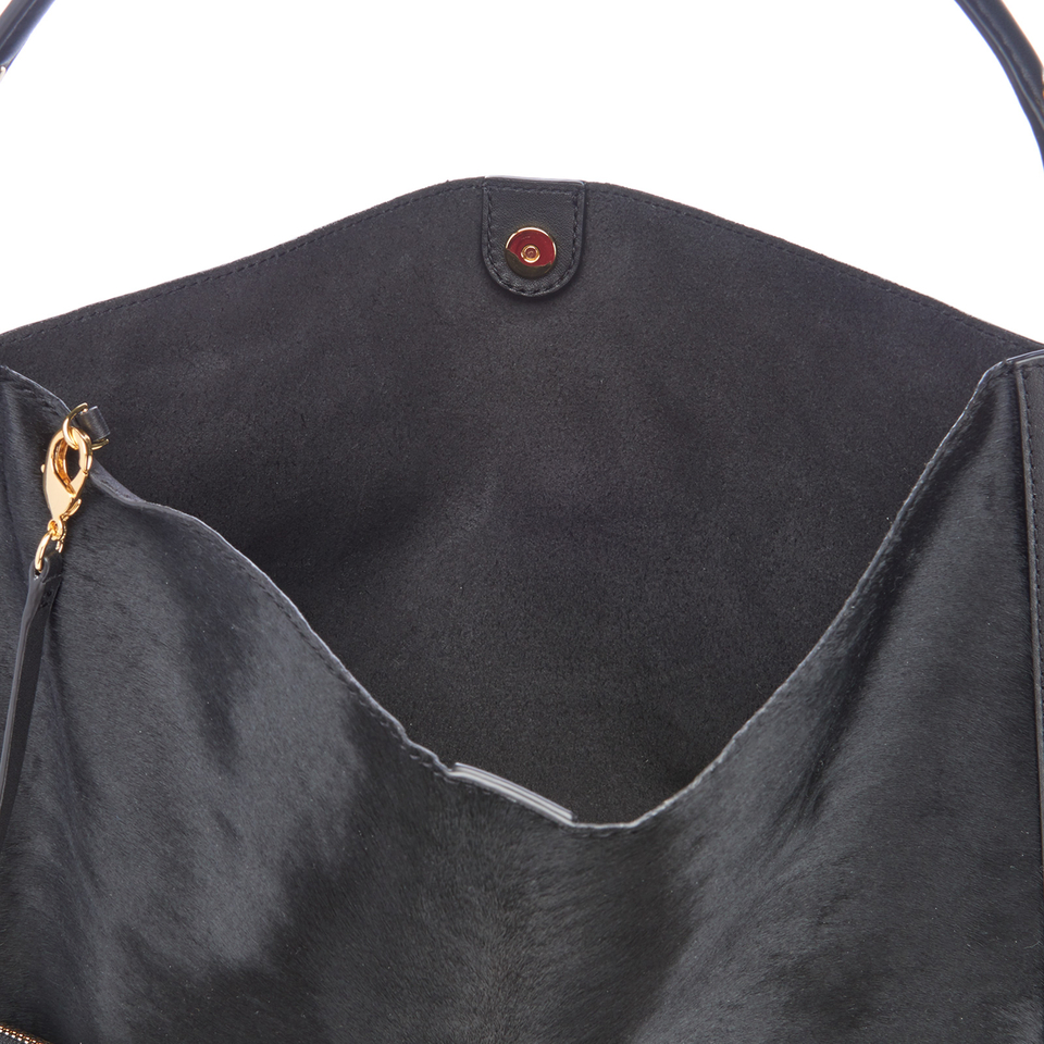 Diane von Furstenberg Women's Moon Calf Hair/Leather Large Hobo Bag - Black