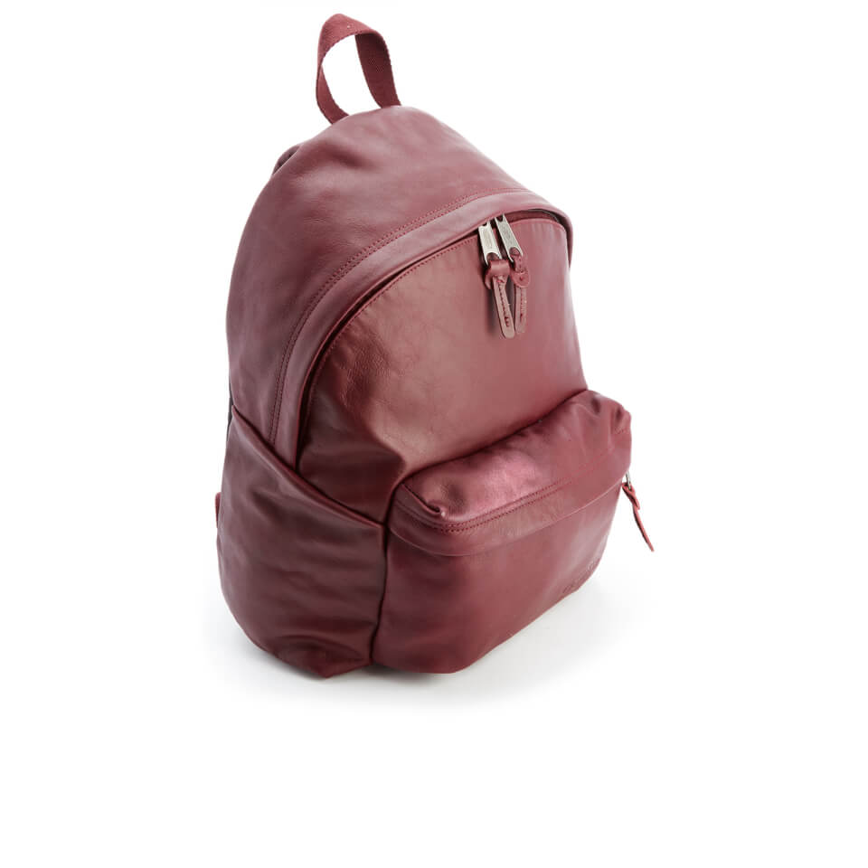 Eastpak Padded Pak'r Leather Backpack - Oxblood