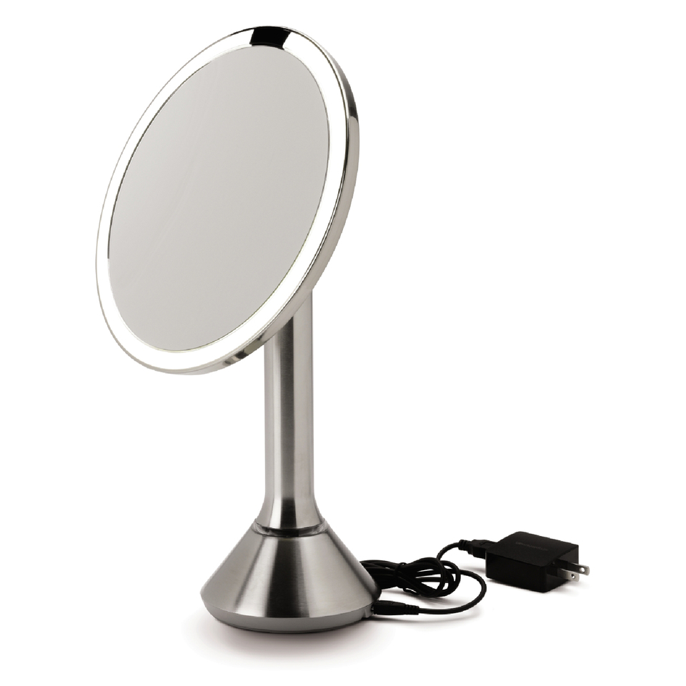simplehuman Rechargeable Stainless Steel Sensor Mirror - 5x Magnification 20cm