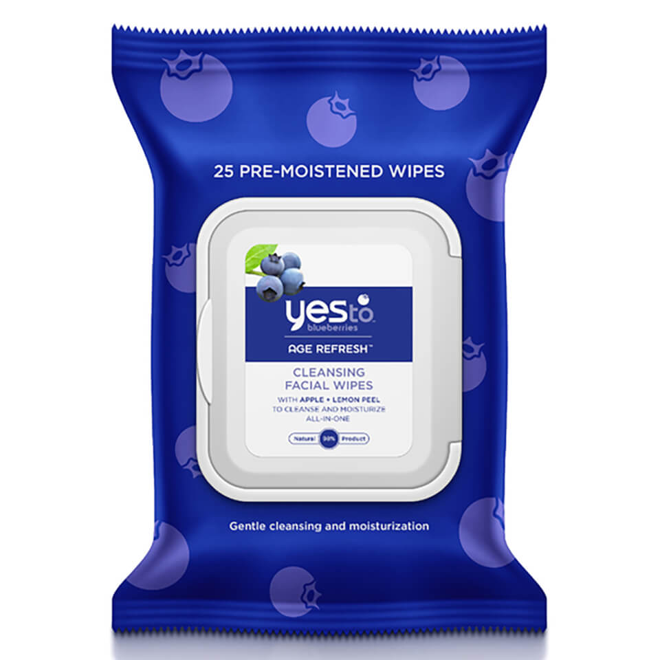 yes to Blueberries Cleansing Facial Wipes (Pack of 25)