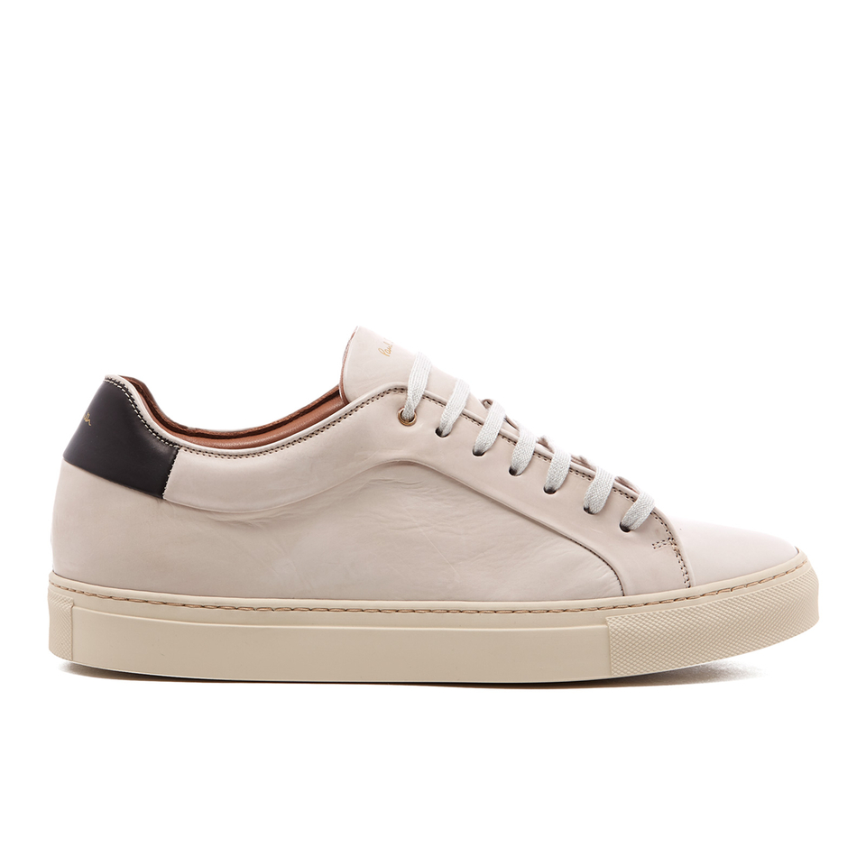 Paul Smith Men's Leather Court Trainers - Quiet White | Delivery Allsole