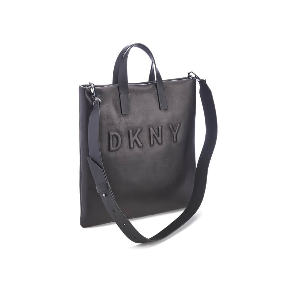 DKNY Women's Debossed Logo Tote Bag - Black