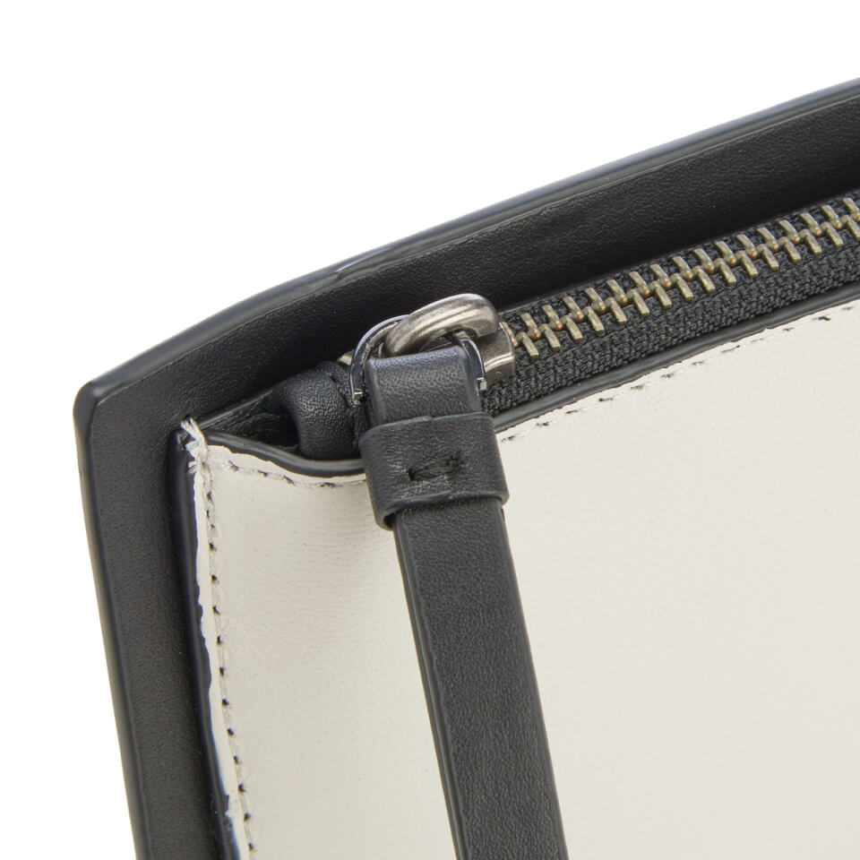 DKNY Women's Debossed Logo Large Clutch Pouch Bag - Cream