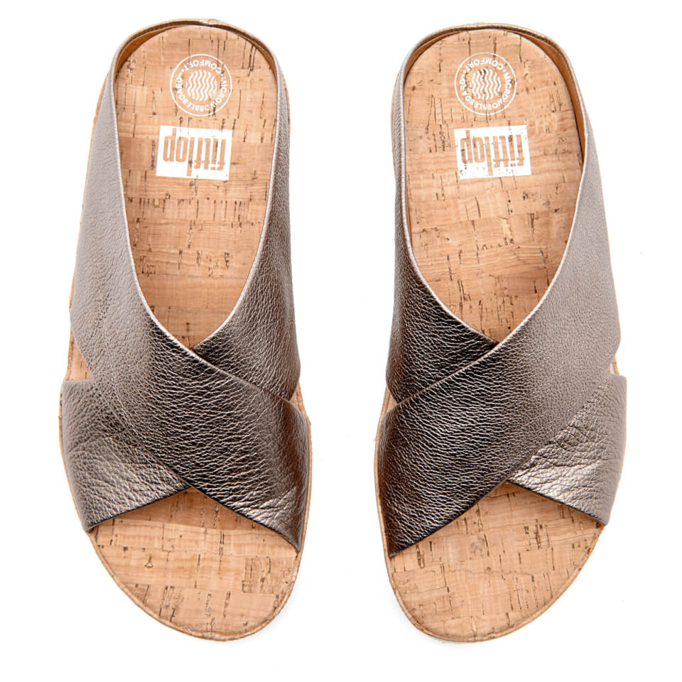 Net Modernisering kuvert FitFlop Women's Kys Leather Slide Sandals - Bronze | Worldwide Delivery |  Allsole