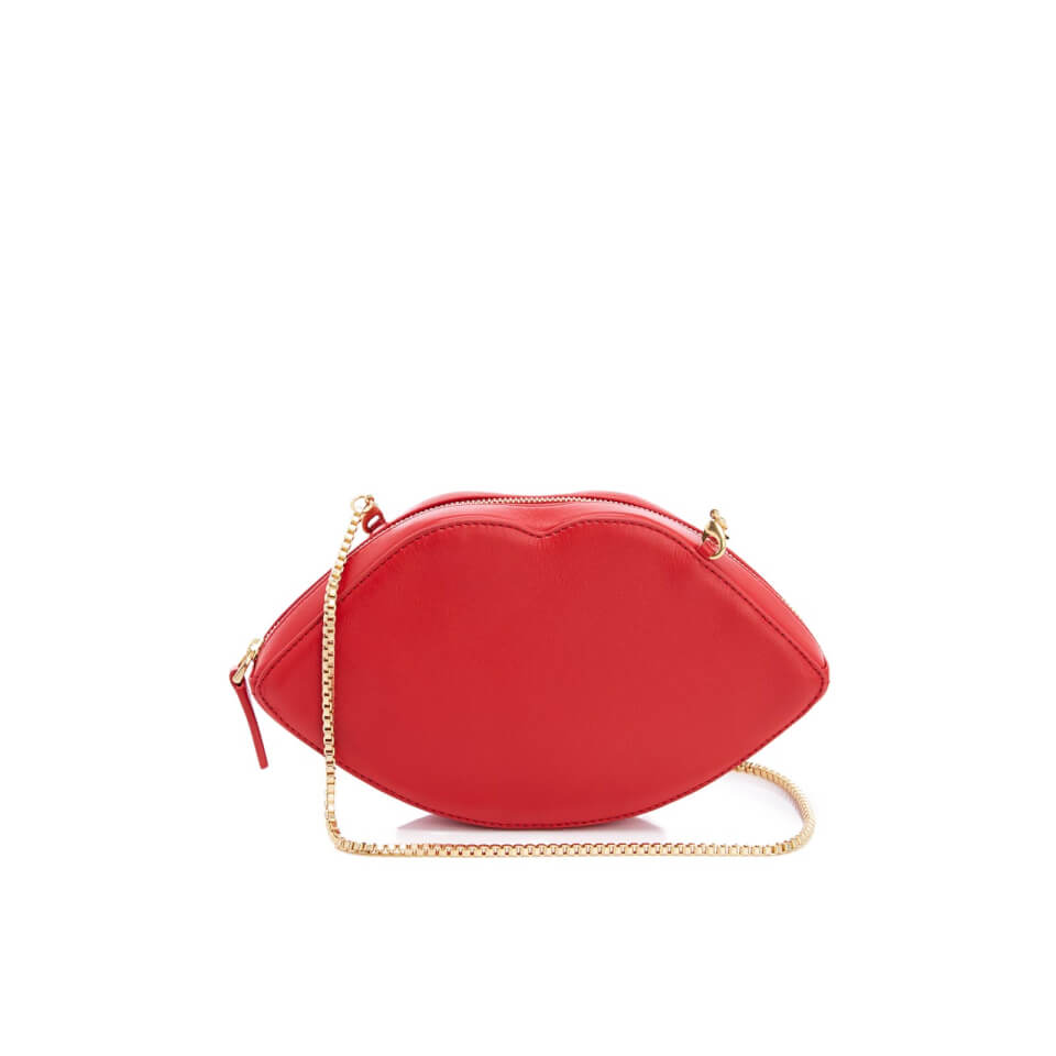 Lulu Guinness Women's Smooth Leather Lips Cross Body Bag - Classic Red