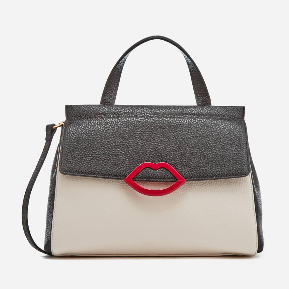 Lulu Guinness Women's Gertie Small Grainy Leather Cross Body Bag - Black Porcelain