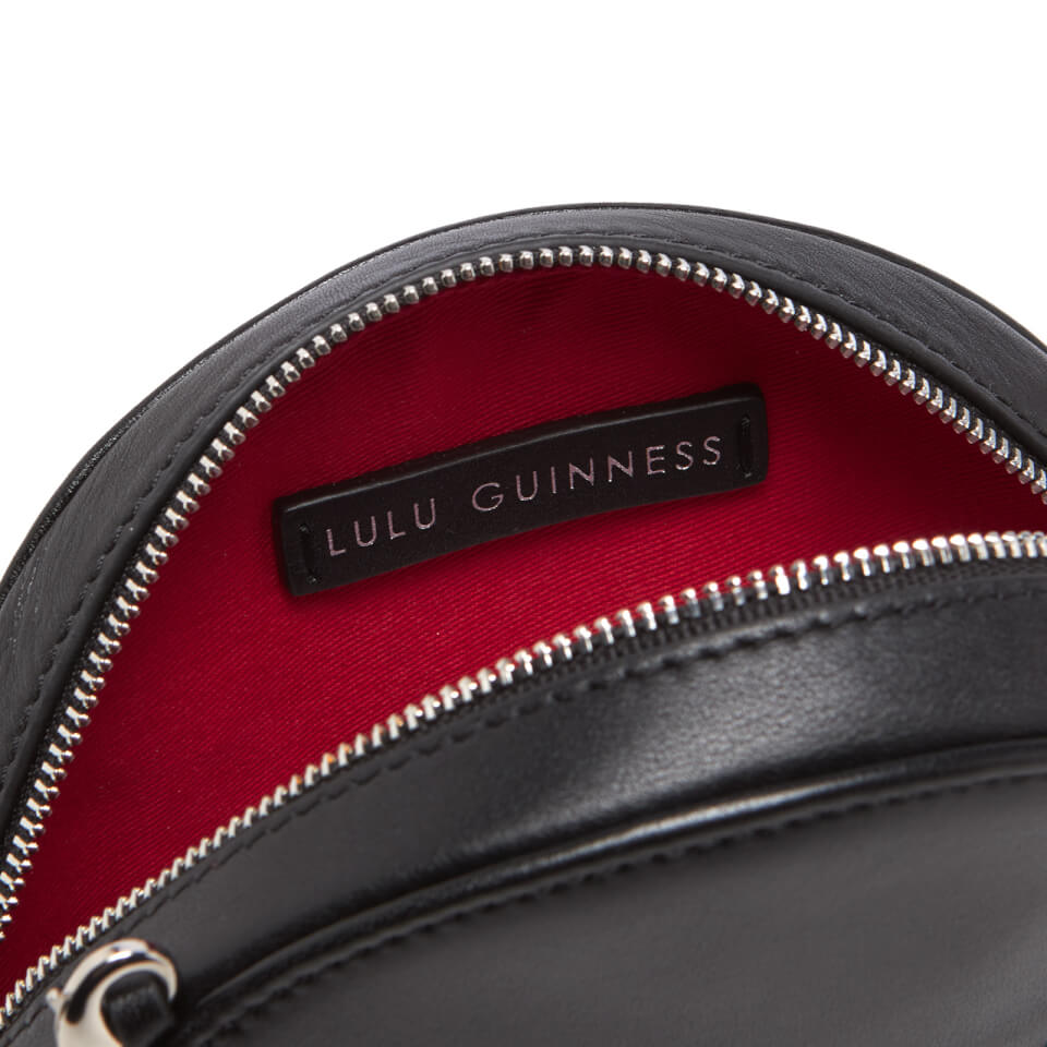 Lulu Guinness Women's Lulu Doll Face Leather Round Cross Body Bag - Black Chalk