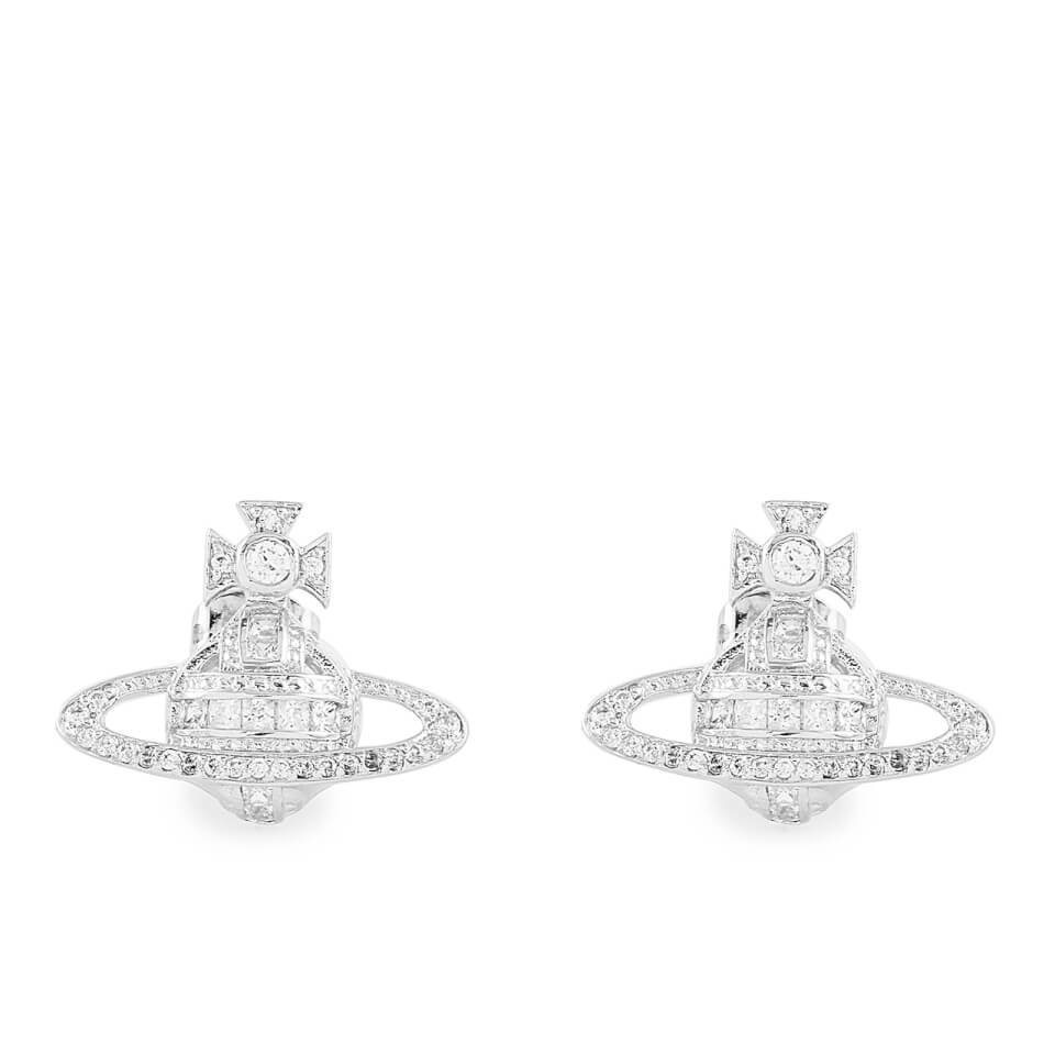 Vivienne Westwood Women's Andrea Bas Relief Stud Earrings - White Cubic Rhodium