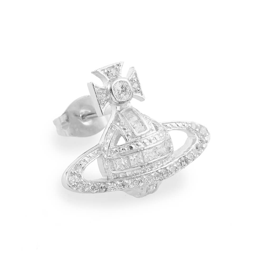 Vivienne Westwood Women's Andrea Bas Relief Stud Earrings - White Cubic Rhodium