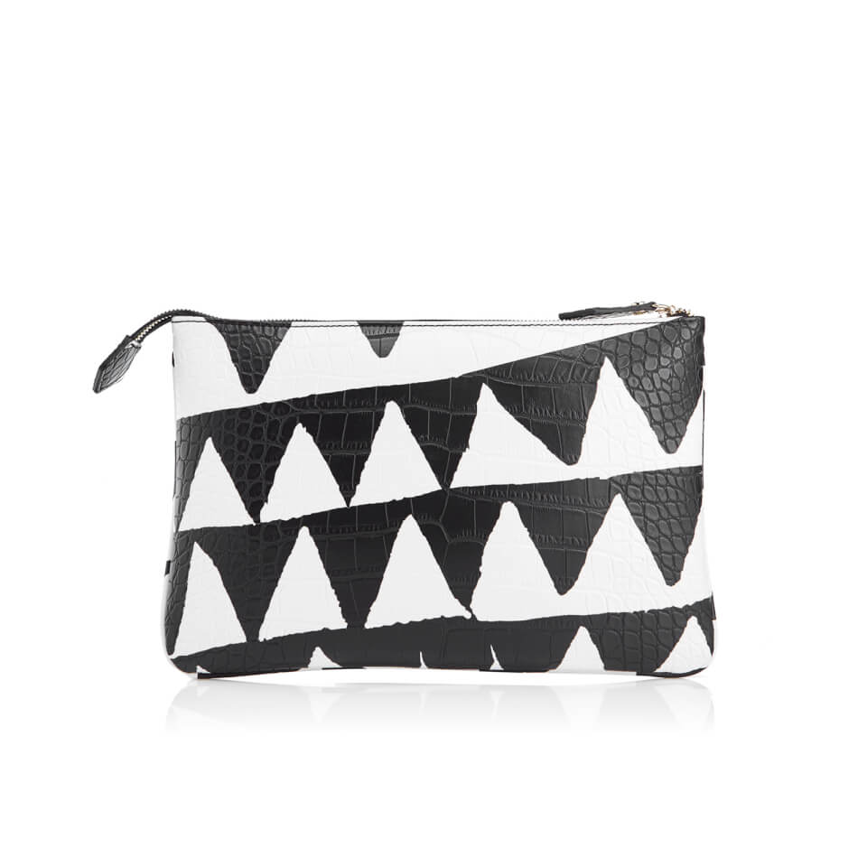 Vivienne Westwood Women's Anglomania Bristol Printed Leather Zip Clutch Bag - White Triangle