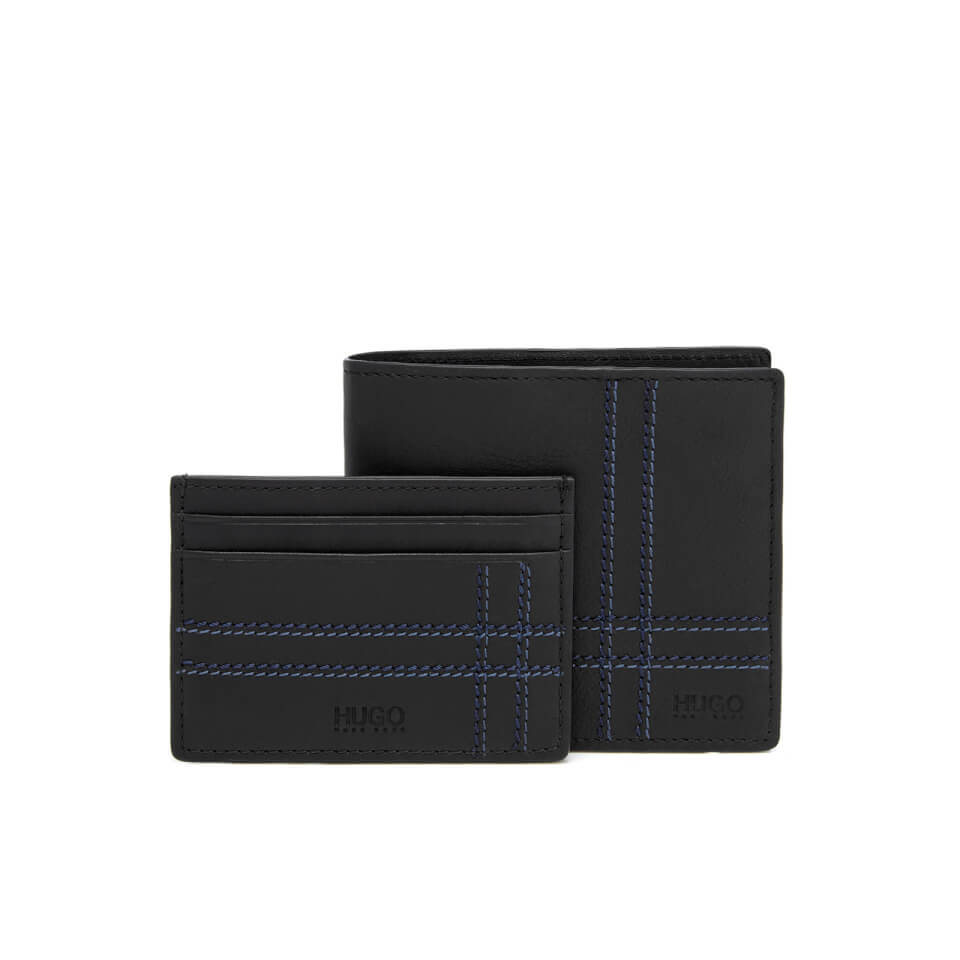 HUGO Men's Leather Wallet Gift Set - Black
