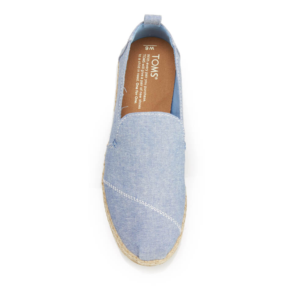 TOMS Women's Deconstructed Alpargata Chambray Espadrilles - Blue