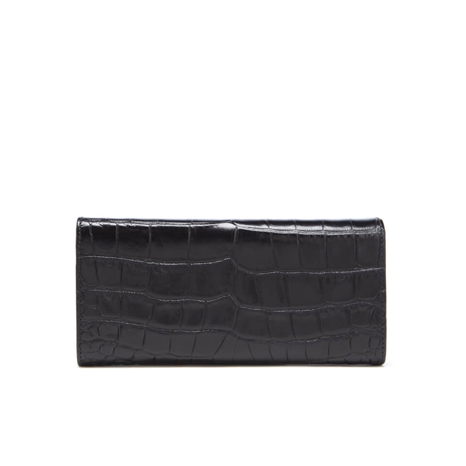 Vivienne Westwood Women's Royal Oak Croc Leather Credit Card Purse - Black