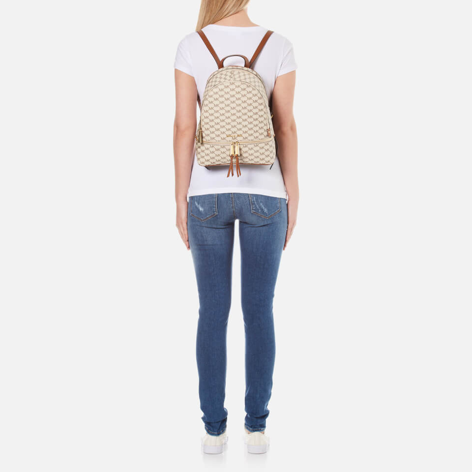 MICHAEL MICHAEL KORS Women's Rhea Zip Logo Backpack - Natural/Luggage
