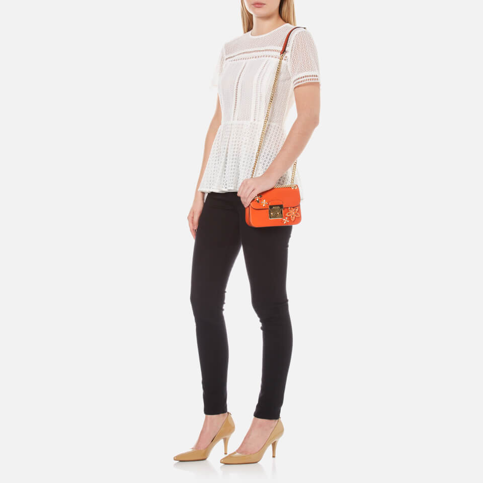 MICHAEL MICHAEL KORS Women's Sloane Flowers Editor Small Chain Shoulder Bag - Orange