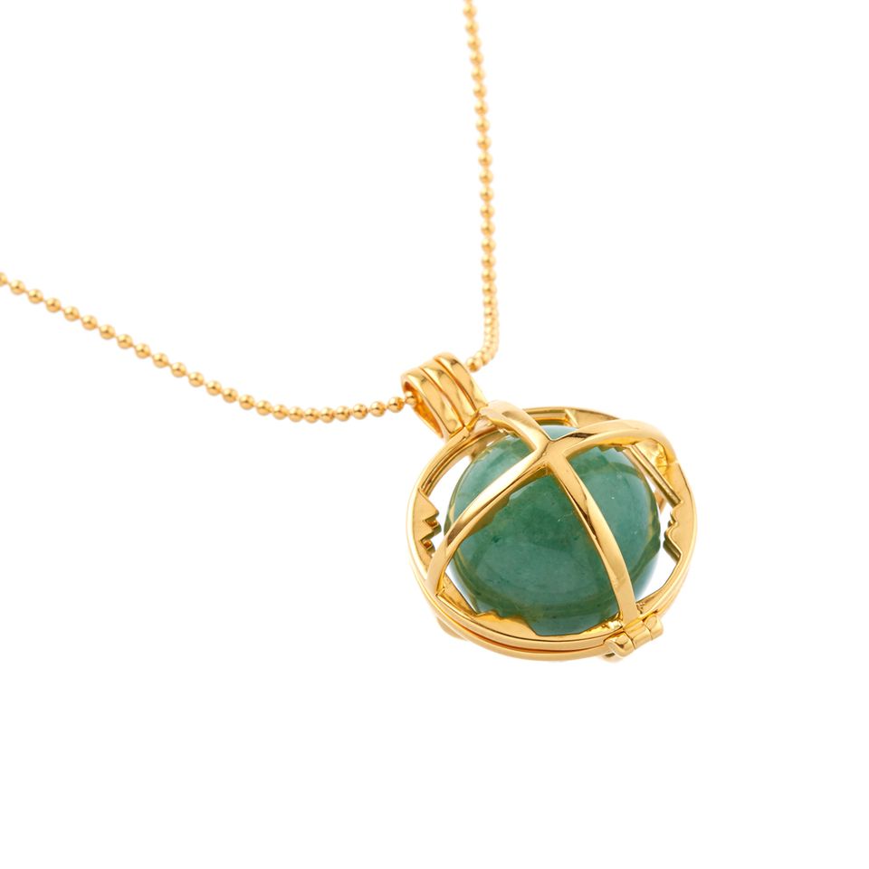 Kiki Minchin Women's The Roxy Cage Necklace - Jade Green/Gold