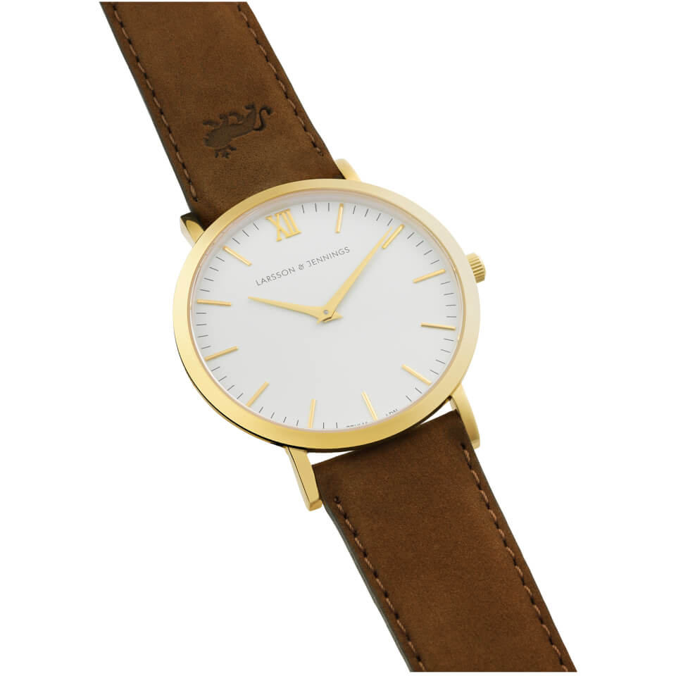 Larsson & Jennings Women's Lugano 40mm Leather Watch - Gold/White/Brown