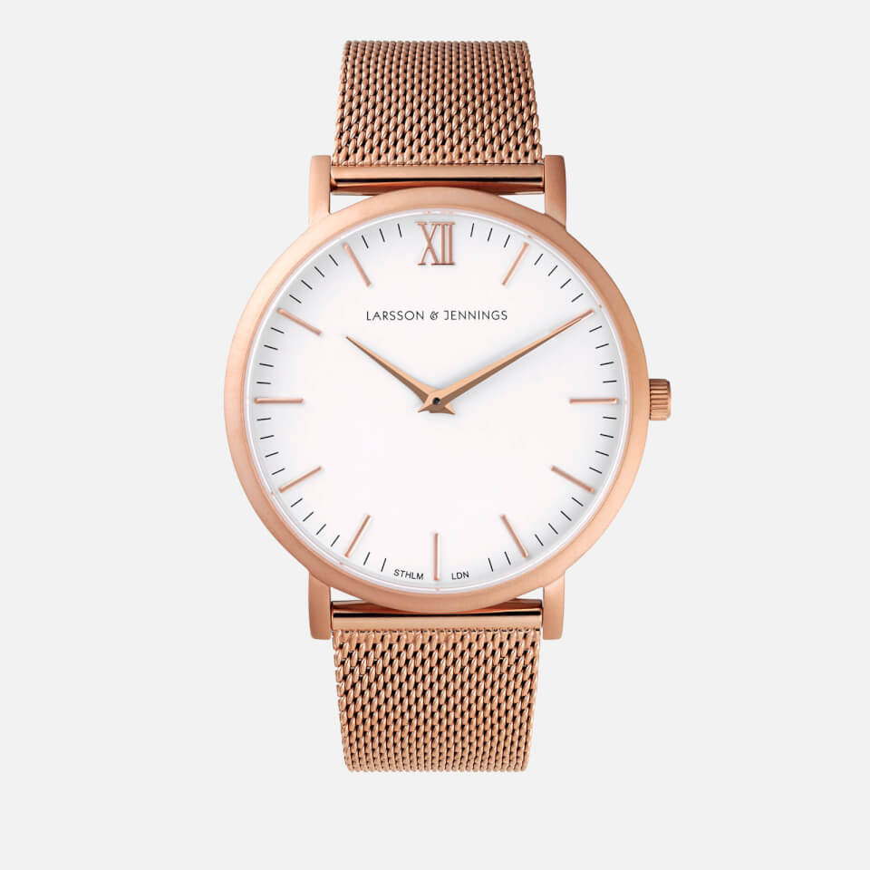 Larsson & Jennings Lugano 40mm Rose Gold Chain Metal Watch